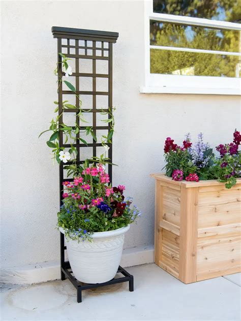 metal trellis with planter box|freestanding planter box trellis.